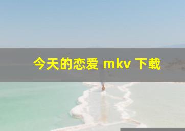 今天的恋爱 mkv 下载